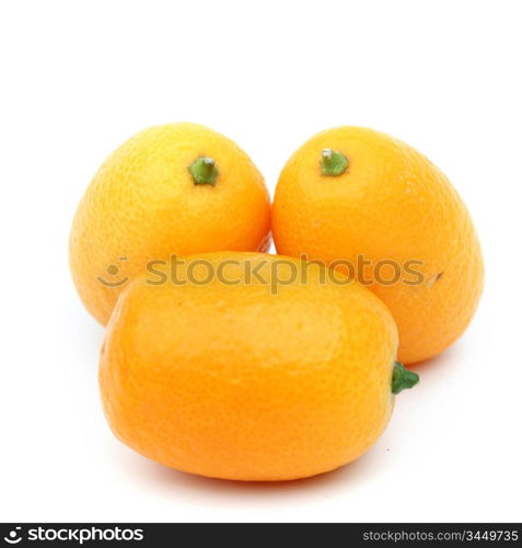 kumquat close up isolated on white