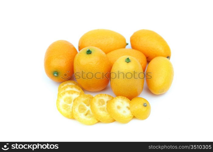 kumquat close up isolated on white