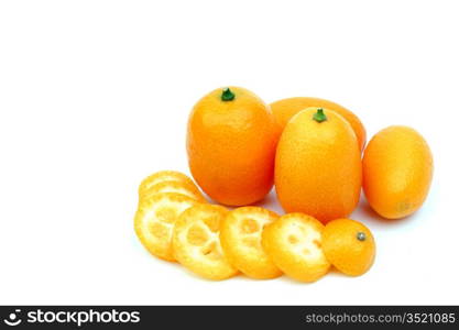 kumquat close up isolated on white