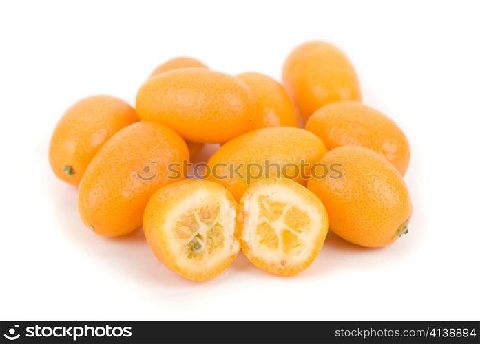 kumquat exotic citrus fruit isolated on a white