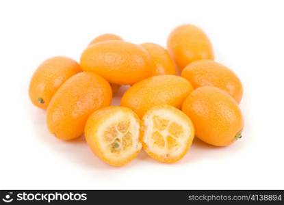 kumquat exotic citrus fruit isolated on a white