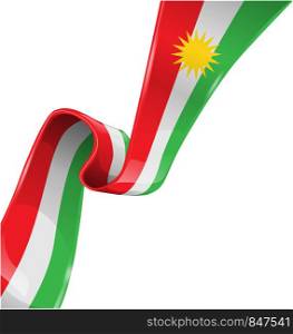 kurdistan ribbon flag on white background