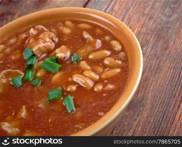 Kuru fasulye - turkish bean stew with tomato sauce.