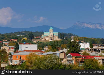 Kutaisi. Temple of Bagrat.. View of the Bagrat temple a sunny day. Kutaisi. Georgia.