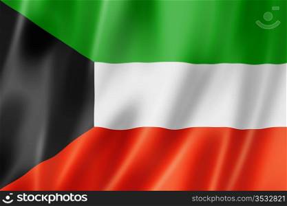 Kuwait flag, three dimensional render, satin texture. Kuwaiti flag