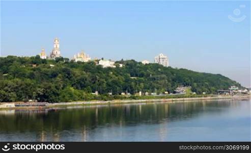 Kyiv-Pechersk Lavra on a hill on the banks of the Dnipro