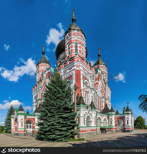 Kyiv, Ukraine 07.09.2020. Cathedral of St. Panteleimon in the Feofaniia Park, Kyiv, Ukraine, on a sunny summer day. Cathedral of St. Panteleimon in Kyiv, Ukraine