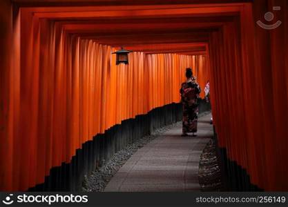 KYOTO - June 4 : Fushimi Inari Taisha Shrine Inari in Kyoto. JAPAN June 4 , 2016