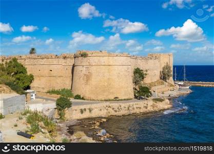 Kyrenia Castle and historic harbour in Kyrenia (Girne), North Cyprus in a beautiful summer day