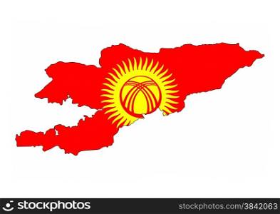 kyrgyzstan country flag map shape national symbol