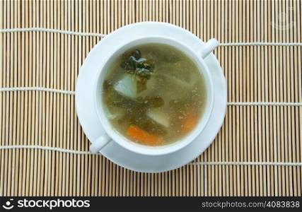 l cabbage soup - Green nettles and chicken wings
