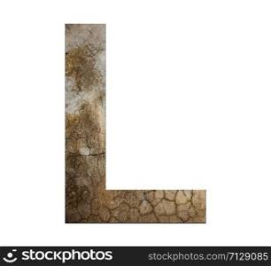 l letter cracked cement texture isolate