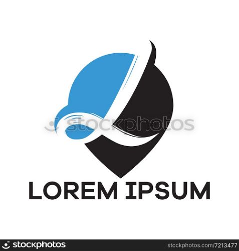 L letter logo design, Letter L in location shape/pin vector illustration