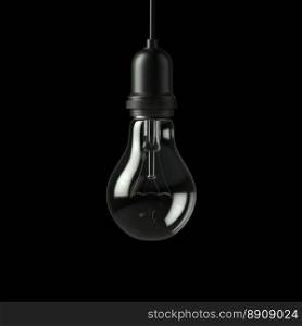 L&light bulb. 3D illustration. L&light bulb isolated on black background. 3D illustration