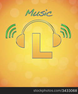 L, music logo.