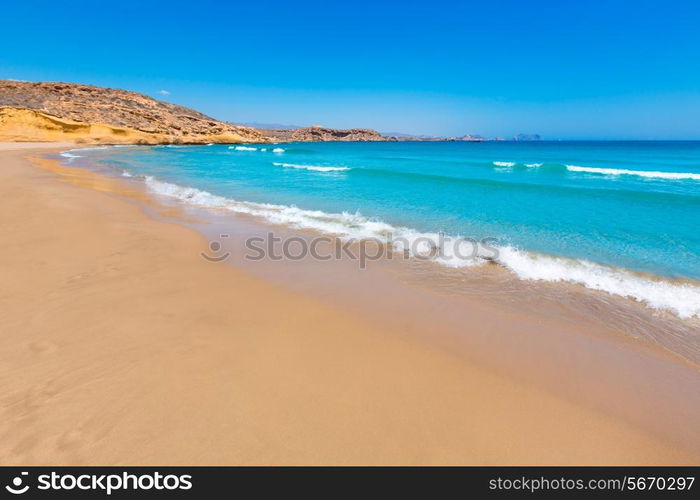 la carolina beach in Murcia at Mediterranean sea of spain