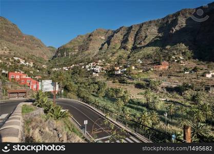 La Gomera landscape, Cliff in Valle Gran Rey. Canary islands, Spain.