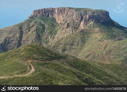 La Gomera landscape, The tableland La Fortaleza, Canary islands, Spain.