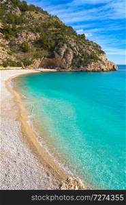 La Granadella beach in Mediterranean Javea also Xabia in Alicante Spain