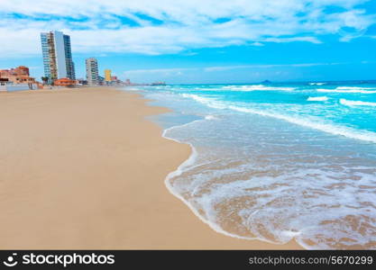 La Manga del Mar Menor beach in Murcia Spain Playa Barco Perdido at Mediterranean