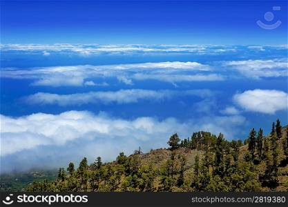 La Palma Caldera de Taburiente sea of clouds in canary Islands