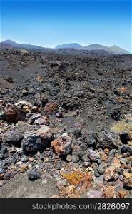 La Palma volcanic lava black stones in Canary Islands