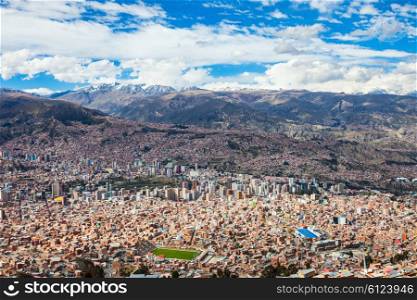 La Paz aerial view, Bolivia. La Paz is the worlds highest capital.