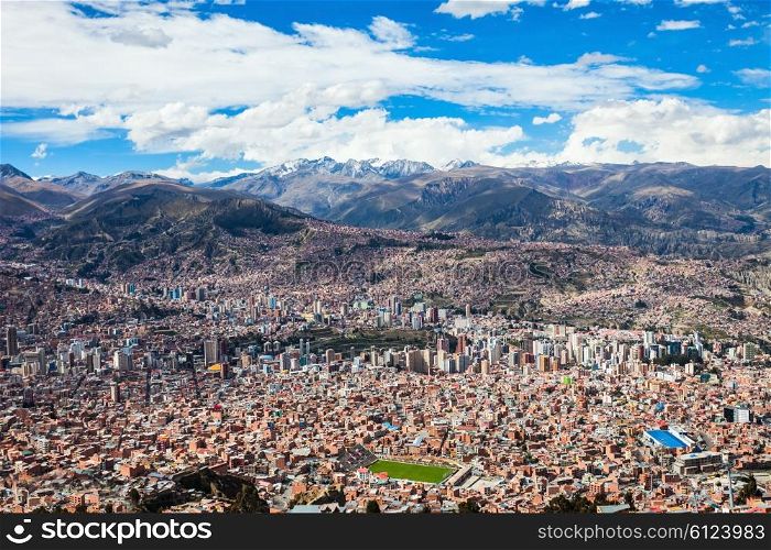 La Paz aerial view, Bolivia. La Paz is the worlds highest capital.