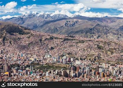 La Paz panoramic view, Bolivia. La Paz is the worlds highest capital.