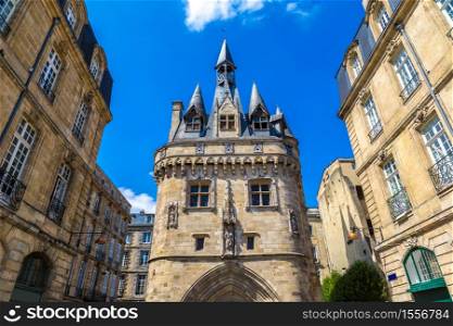 La Porte Cailhau tower gate in Bordeaux in a beautiful summer day, France