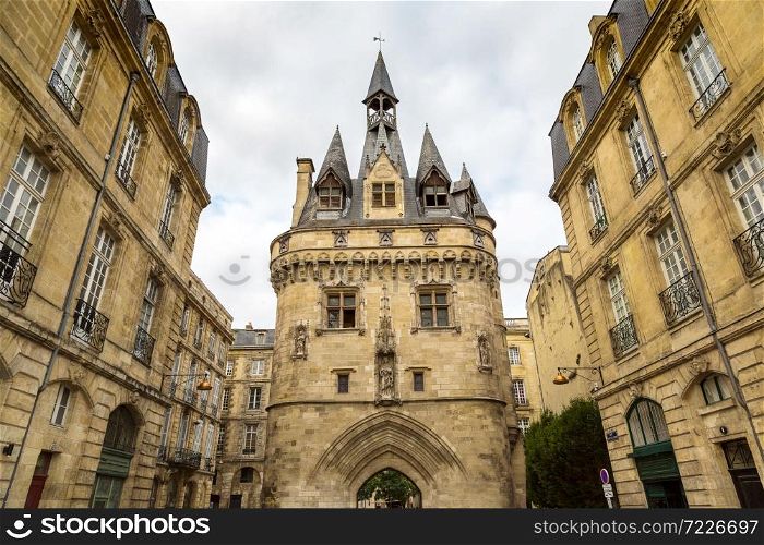 La Porte Cailhau tower gate in Bordeaux in a beautiful summer day, France