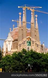 La Sagrada Familia view at Barcelona, Spain