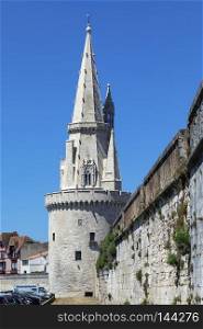 La Tour de la Lanterne or Tower of the Lantern in the Vieux Port of La Rochelle on the coast of the Poitou-Charentes region of France.