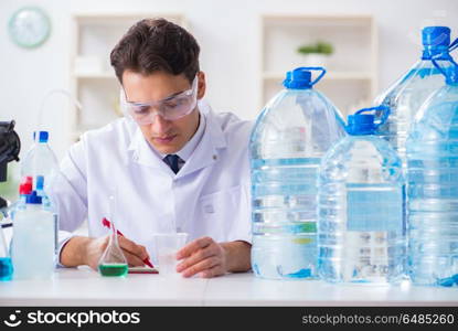 Lab assistant testing water quality