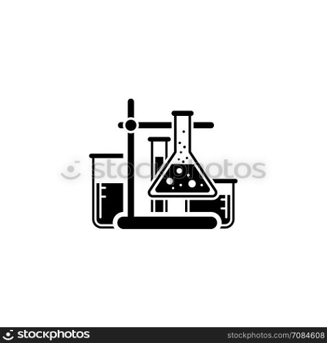 Laboratory Analysis Icon. Flat Design.. Laboratory Analysis and Medical Services Icon. Flat Design. Isolated