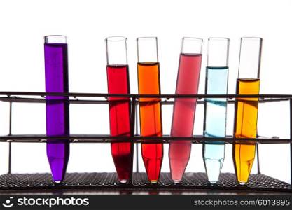 Laboratory equipment with some colored liquids