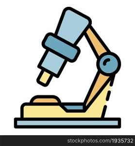 Laboratory microscope icon. Outline laboratory microscope vector icon color flat isolated. Laboratory microscope icon color outline vector