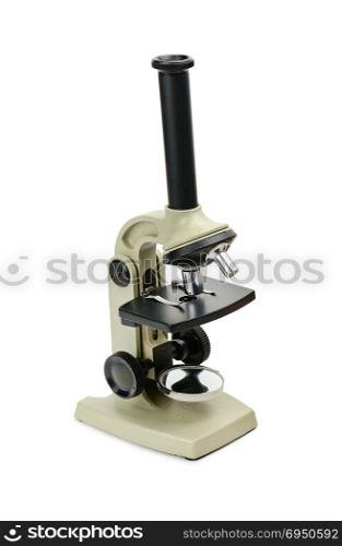 Laboratory microscope isolated on white background.