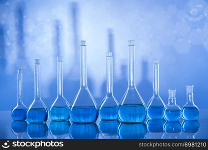 Laboratory Research and Development. Scientific glassware for chemical experiment