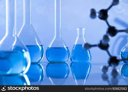 Laboratory Research and Development. Scientific glassware for chemical experiment