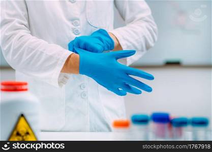 Laboratory Safety Equipment. Protective Gloves.. Laboratory Safety Equipment. Protective Gloves