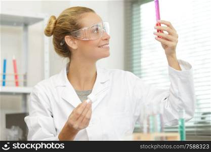 laboratory technician observation on test tube