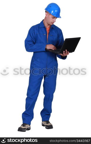 Laborer with computer