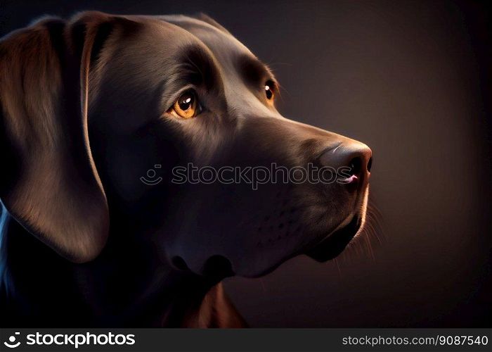 Labrador Retriever Dog.  Generative AI 