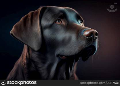 Labrador Retriever Dog.  Generative AI
