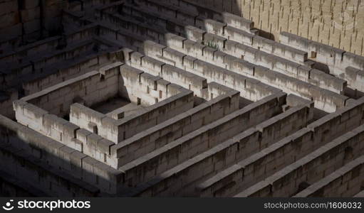 Labyrinth made of stone  conceptual for question, freedom and journey