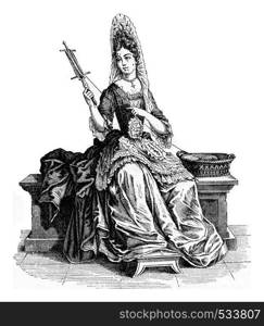 Lachesis, vintage engraved illustration. Magasin Pittoresque 1853.