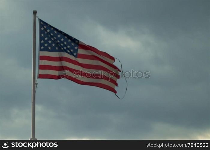 Lacking American Flag on Cloudscape
