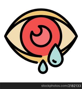 Lacrimation eye icon. Outline lacrimation eye vector icon color flat isolated. Lacrimation eye icon color outline vector