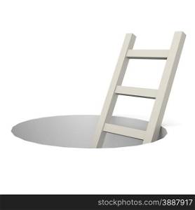 Ladder from hole image with hi-res rendered artwork that could be used for any graphic design.&#xA;